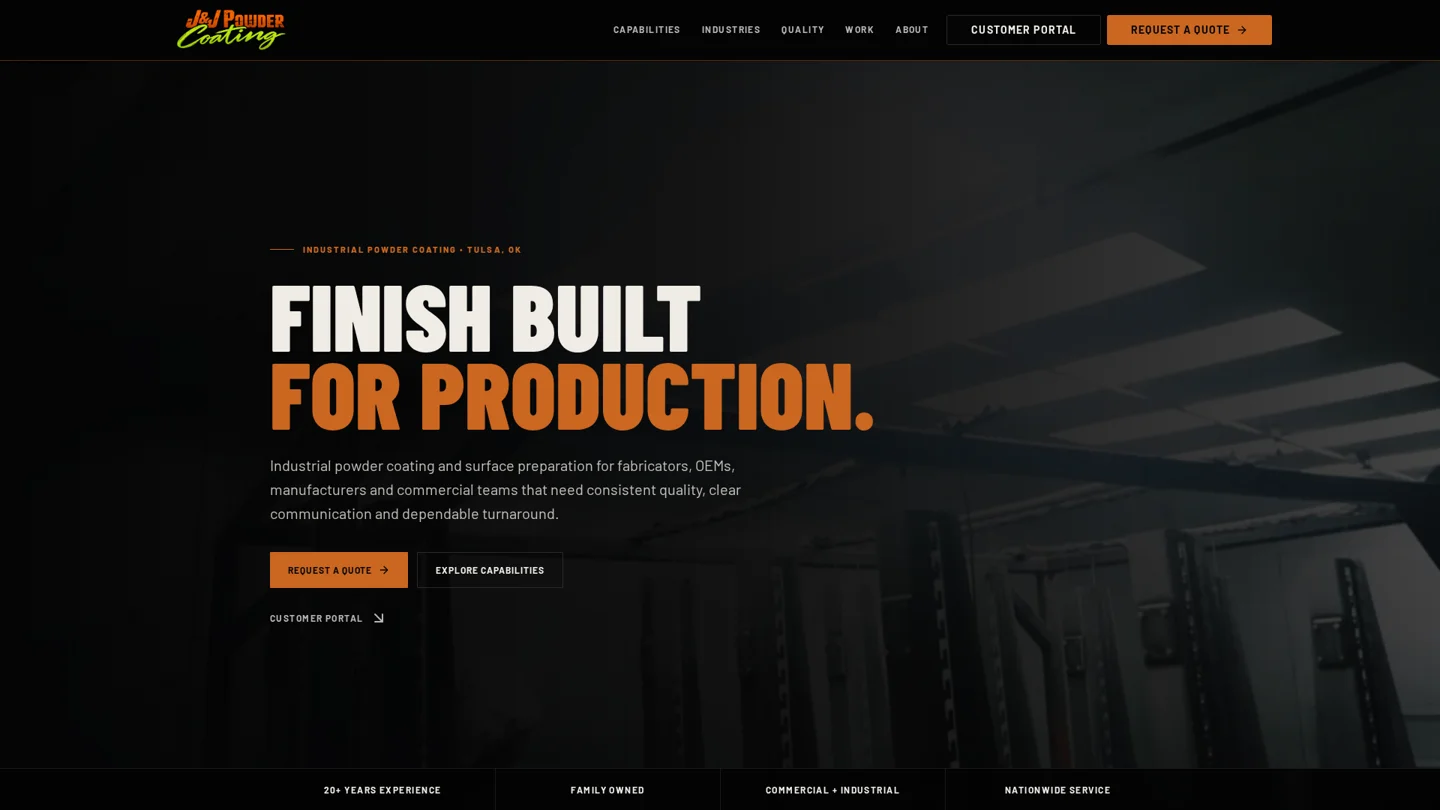J&J Powder Coating concept design preview